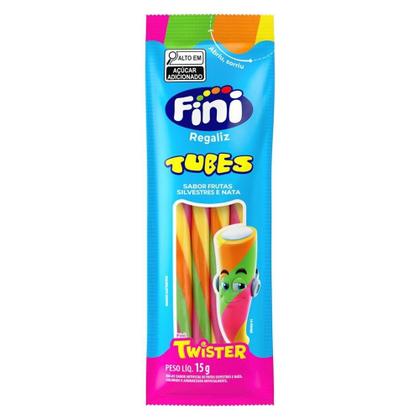 Imagem de Bala Fini Regaliz Tubes Twister 15g - Embalagem 12 Unidades