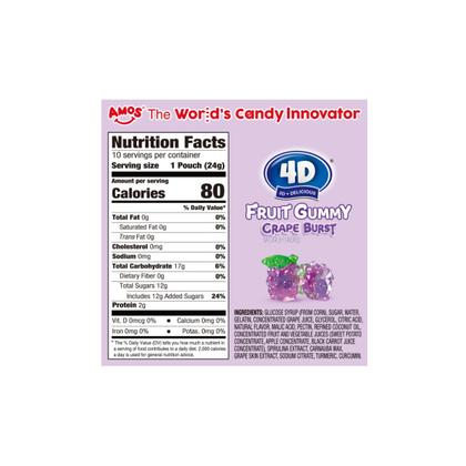 Imagem de Bala Fruit Gummy Grape Burst 4D