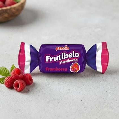 Imagem de Bala mastigável Frutibelo Sabor Framboesa Peccin Pacote 400gr