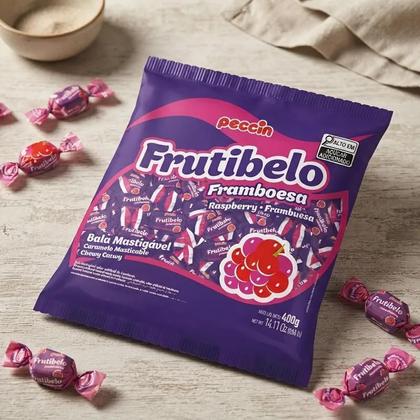 Imagem de Bala mastigável Frutibelo Sabor Framboesa Peccin Pacote 400gr