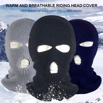 Balaclava Touca Ninja Preta 3 Furos Máscara Motoqueiro Segurança