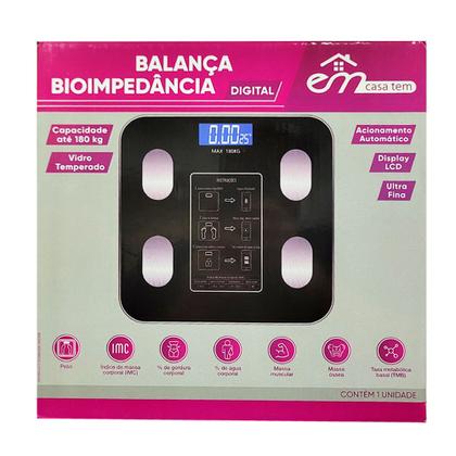 Imagem de Balança Bioimpedância Digital Com Aplicativo Bluetooth Histórico App Corporal 180 Kg