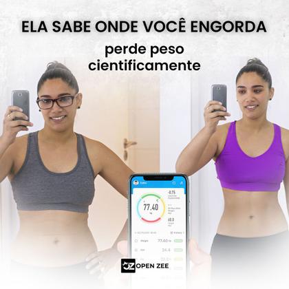 Imagem de Balança Bioimpedância Digital Com Aplicativo Bluetooth Histórico Gratuito Banheiro Precisão Digital Profissional App Em Português Para Android E Ios