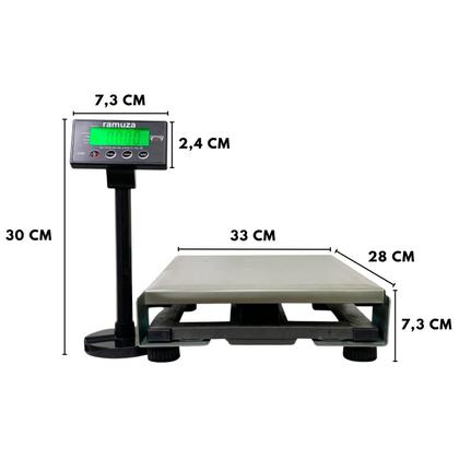 Imagem de Balança Comercial Para Checkout CHR 31kg 28x33 Digital Ramuza Inox