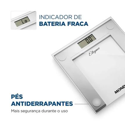 Imagem de Balança Corporal Ellegance Painel Digital BL-03 Até 150kg Baterial Mondial