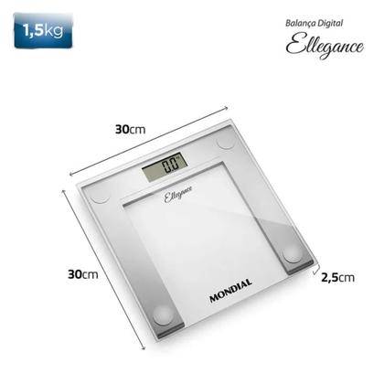 Imagem de Balança Corporal Ellegance Painel Digital BL-03 Até 150kg Baterial Mondial