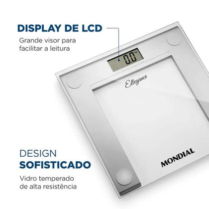 Imagem de Balança Corporal Ellegance Painel Digital BL-03 Até 150kg Baterial Mondial
