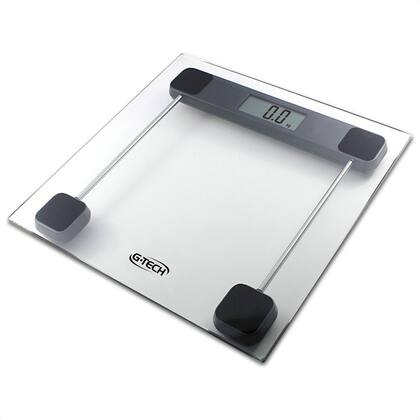 Imagem de Balança Corporal G-tech Glass 11 Digital Doméstico Vidro Temperado Moderno 180kg Banheiro Cor Branco