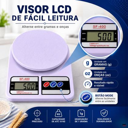Imagem de Balança Digital 1g A 10 Kg Cozinha Fitness Nutricao Dieta