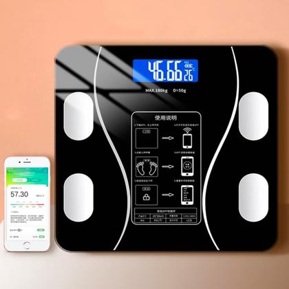 Imagem de Balança Digital Bioimpedância Corporal Vidro 180kg Bluetooth