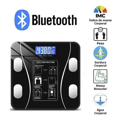Imagem de Balança Digital Corporal Banheiro Bioimpedância Bluetooth