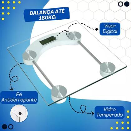 Imagem de Balança digital corporal de bateria suporta ate 180 kg