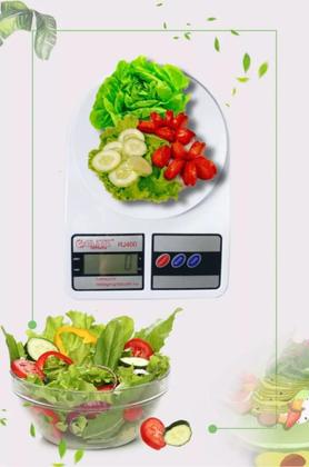 Imagem de Balança DIgital Culinária De Cozinha Comércio Electronica Pesa Até 10kg Branco Academia