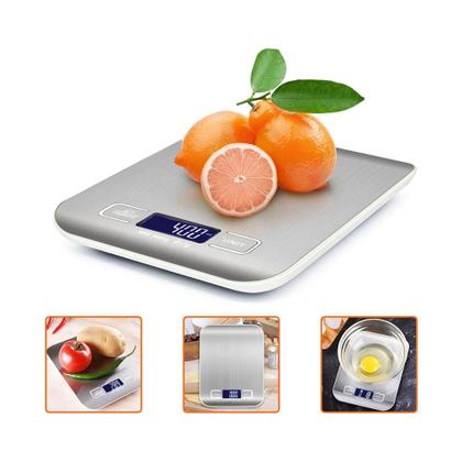Imagem de Balança digital de cozinha em aço inox  compacta, até 10kg, tela lcd e função tara