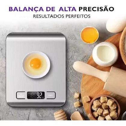 Imagem de Balança Digital De Inox Cozinha 10kg Alta Precisão Dieta Fit