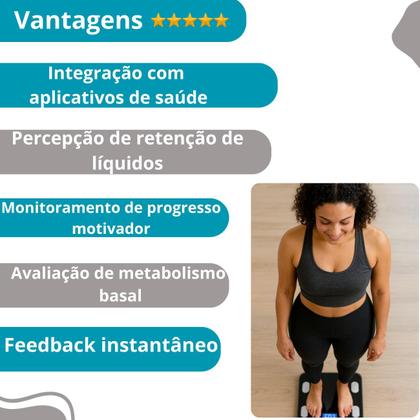 Imagem de Balança Digital Inteligente Bluetooth Preto Completa App 180kg