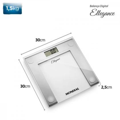 Imagem de Balança Digital Mondial Ellegance 150KG Vidro Prata