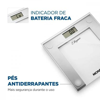 Imagem de Balança Digital Mondial Ellegance 150KG Vidro Prata