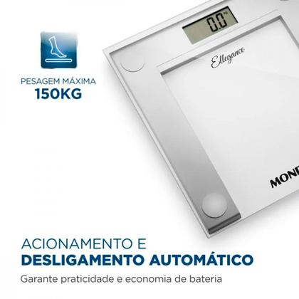 Imagem de Balança Digital Mondial Ellegance 150KG Vidro Prata