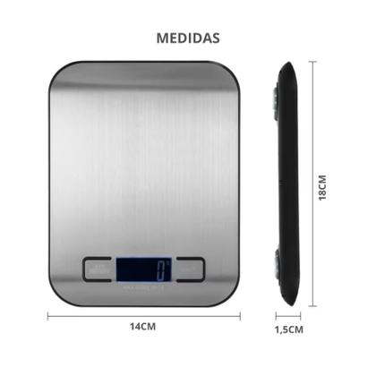 Imagem de Balança Digital Portátil 10kg Recarregável Cozinha Alta Precisão