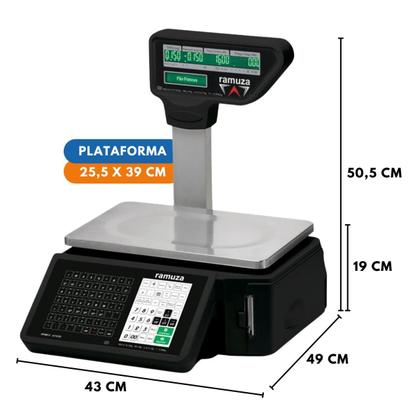 Imagem de Balança Digital Ramuza Atena II 35kg Com Torre Wi-fi Bivolt Etiquetadora