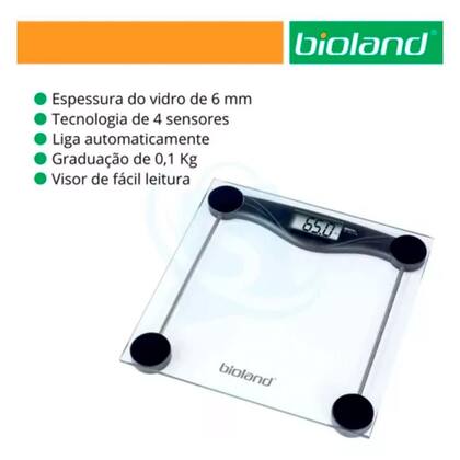 Imagem de Balança Digital Vidro Até 180kg EB-9010+Plus Bioland