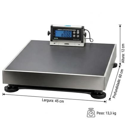 Imagem de Balança Plataforma Blue Ul Com Coluna 300Kgx100g/50g 44X60cm Prato Inox Bivolt Upx