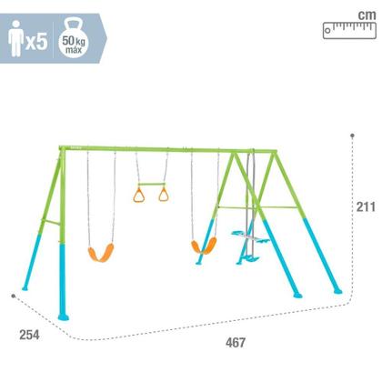 Imagem de Balanço de Jardim Infantil Quatro Posições Trapézio de Ginástica Gangorra e Assentos Intex