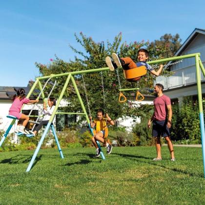 Imagem de Balanço de Jardim Infantil Quatro Posições Trapézio de Ginástica Gangorra e Assentos Intex
