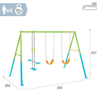 Imagem de Balanço de Jardim Infantil Três Posições Gangorra e Assentos Intex