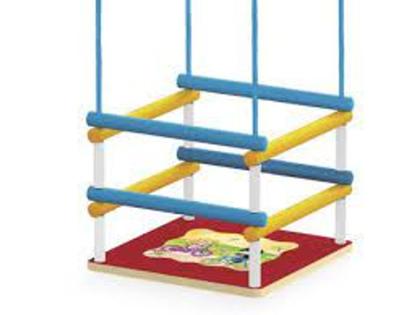 Imagem de Balanço Infantil  De Madeira azul/vermelho Junges