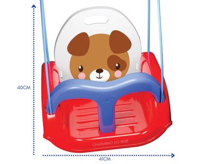Imagem de Balanço meu balancinho bichinhos c/ corda cinto e proteção até 30kg - pais e filhos