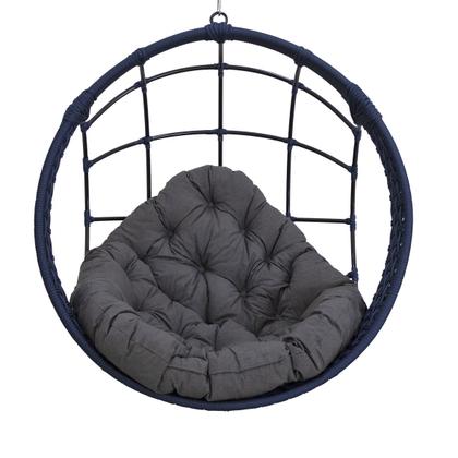 Imagem de Balanço Ninho Suspenso Corda Náutica Azul Almofada Impermeável Cinza + Mola e Mosquetão