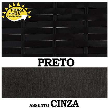 Imagem de Balanço Suspenso Ninho Almofada impermeável e Mola, Mosquetão Cinza - Preto