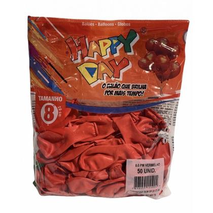 Imagem de Balão 8 Vermelho Happy Day 50 Un