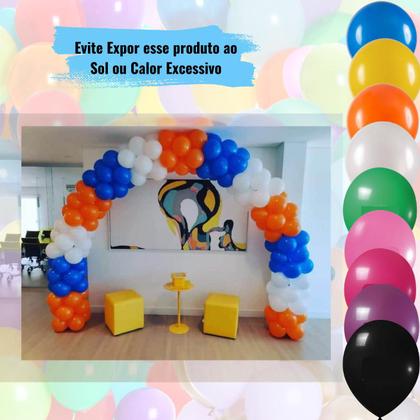Imagem de Balão Bexiga 9 Polegadas Pacote Com 50, Balão Liso Para Decoração De Festas E Eventos Várias Cores