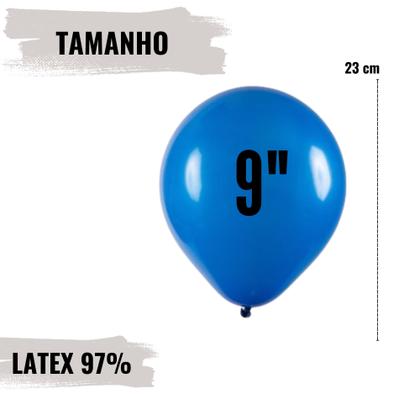 Imagem de Balão Bexiga 9 Polegadas Pacote Com 50, Balão Liso Para Decoração De Festas E Eventos Várias Cores