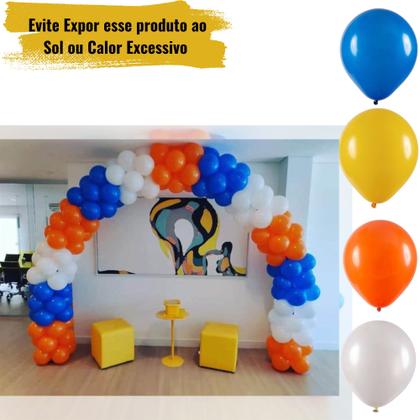 Imagem de Balão Bexiga 9 Polegadas Pacote Com 50, Balão Liso Para Decoração De Festas E Eventos Várias Cores