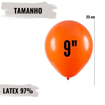 Imagem de Balão Bexiga 9 Polegadas Pacote Com 50, Balão Liso Para Decoração De Festas E Eventos Várias Cores