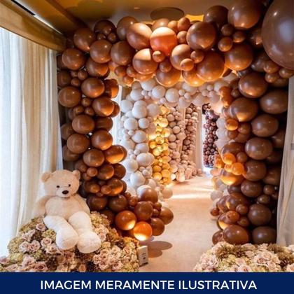 Imagem de Balão Bexiga Liso Festa Decoração 6,5 Pol. Marrom C/ 50 Un