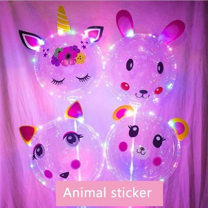 Imagem de Balão Bubble LED Colorido Temático, Balão Transparente Bubble LED Com Haste, Balão De Led Transparente