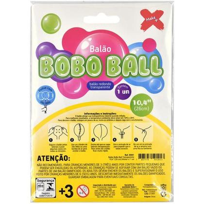 Imagem de Balao bubble transparente bobo ball 26cm unidade -make+