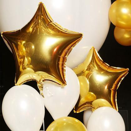 Imagem de Balão de Estrela Metalizado Dourado Grande 18 Polegadas
