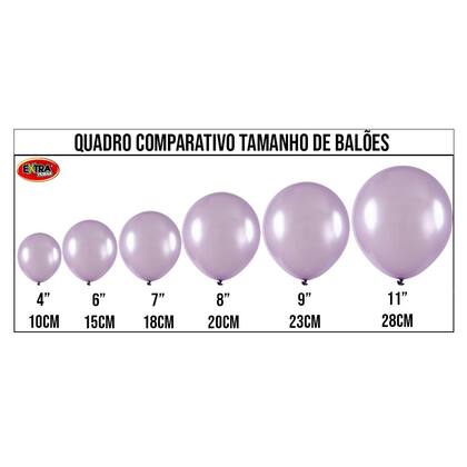Imagem de Balão de Látex Metalizado Lilás - 8 Polegadas - 50 Unidades