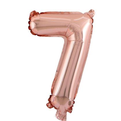 Imagem de Balão de Número Pequeno Metalizado Microfoil Rose Gold 40cm