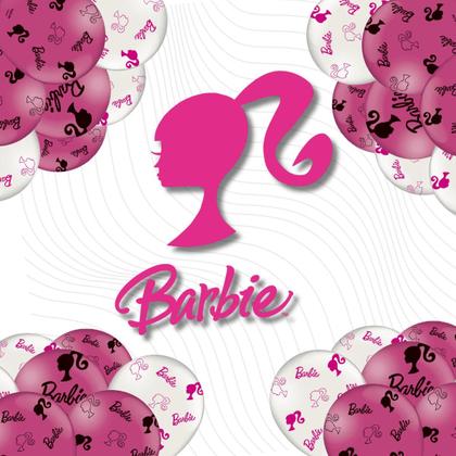 Imagem de Balão Decorativo Bexiga Temática Festa Aniversário Comemoração - Barbie - 25 Unidades - Festcolor