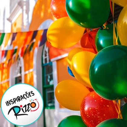 Imagem de Balão Especial 9" Azul - Festa Junina - 25 unidades - FestColor - Rizzo