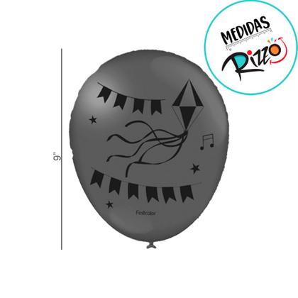 Imagem de Balão Especial 9" Azul - Festa Junina - 25 unidades - FestColor - Rizzo