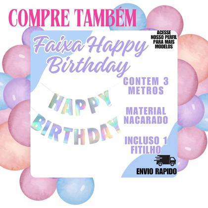 Imagem de Balão Happy Birthday Metalizado Festa Aniversario Decoração