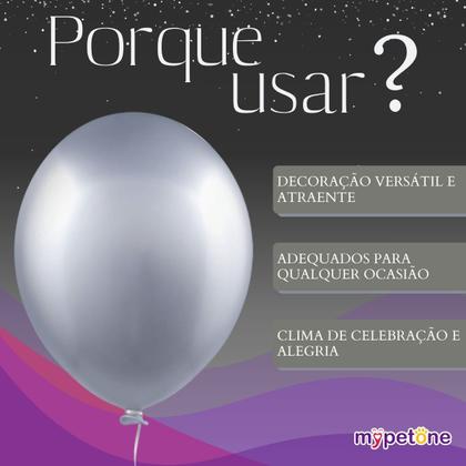 Imagem de Balão Metalizado ''5 Aluminio Happy Day - 50 Unidades